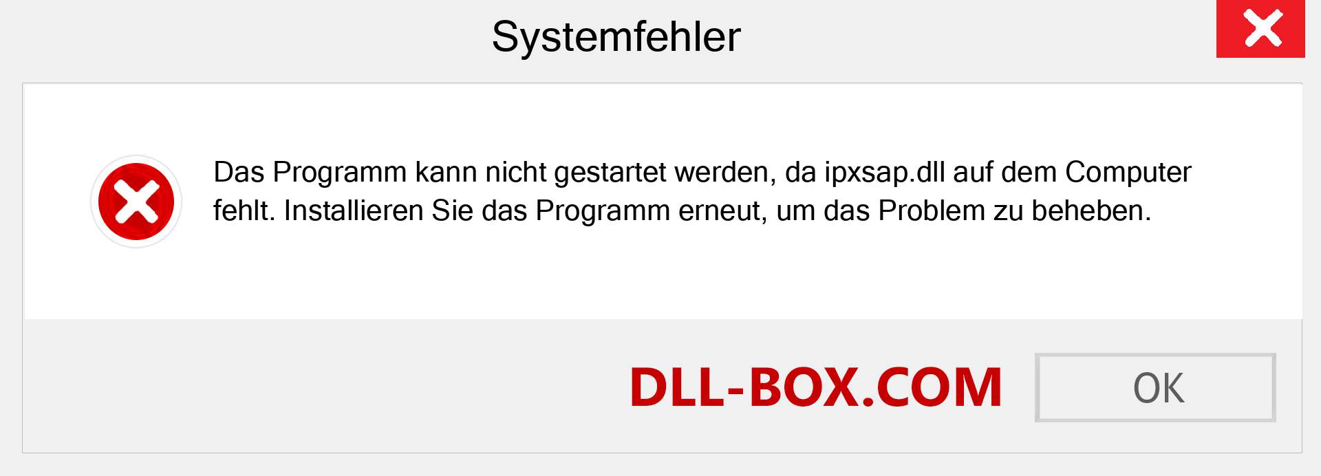 ipxsap.dll-Datei fehlt?. Download für Windows 7, 8, 10 - Fix ipxsap dll Missing Error unter Windows, Fotos, Bildern