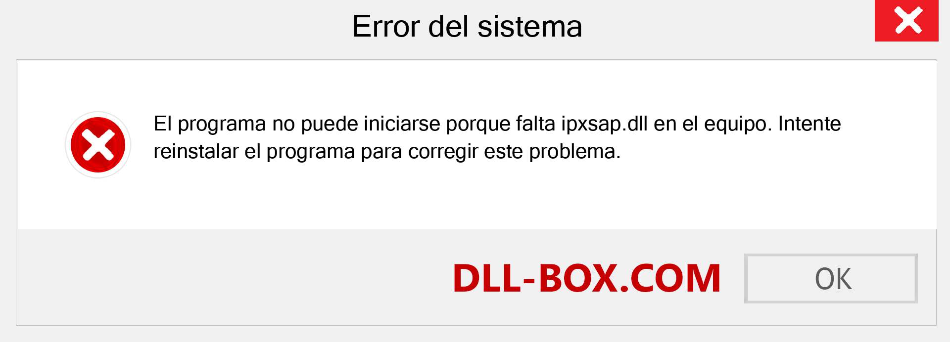 ¿Falta el archivo ipxsap.dll ?. Descargar para Windows 7, 8, 10 - Corregir ipxsap dll Missing Error en Windows, fotos, imágenes