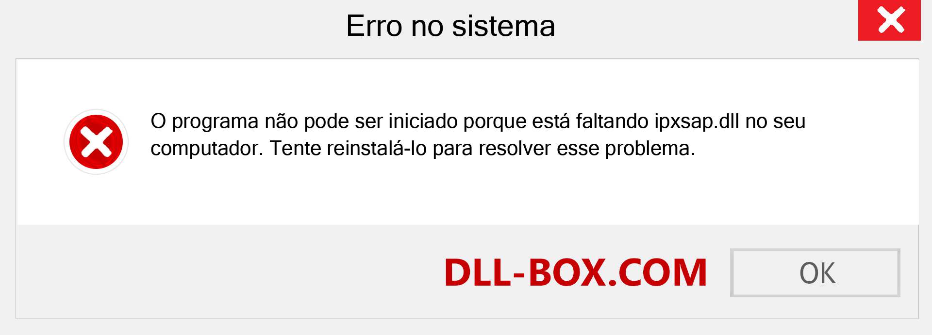 Arquivo ipxsap.dll ausente ?. Download para Windows 7, 8, 10 - Correção de erro ausente ipxsap dll no Windows, fotos, imagens